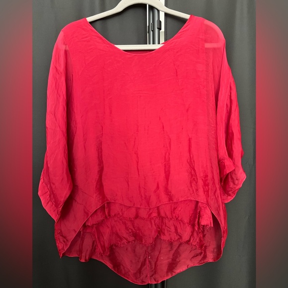 MODA SETA maroon blouse Large - Picture 1 of 4